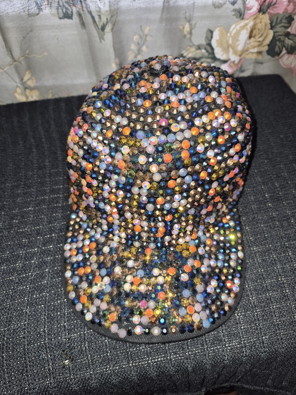 Unisex Multicolor Rhinestone Baseball Cap | Bling Festival Vegas Street Club Hat